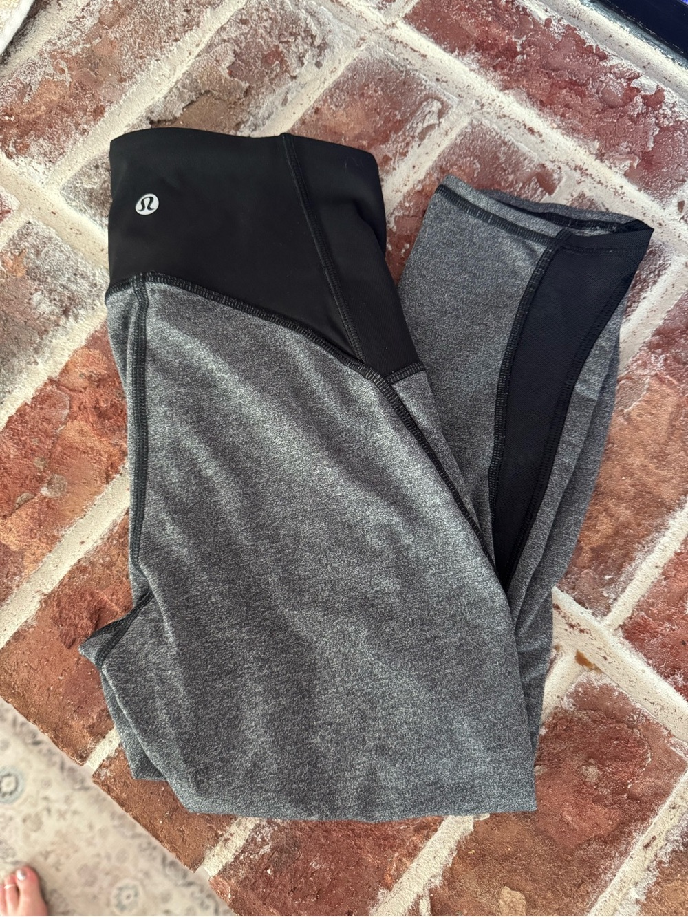 Lululemon Gray & Black High-Rise Leggings